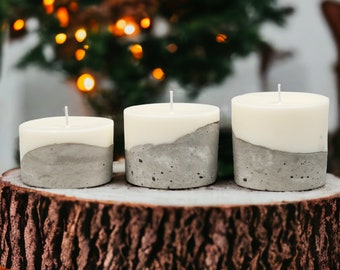 Artisan&Luxury Candle Gift, Concrete Soy Candle Set with Scent Options - Luxury Candle - Cement Candle