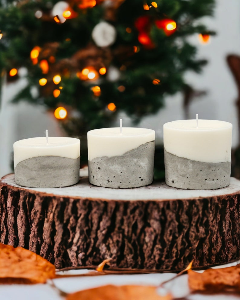 Artisan&Luxury Candle Gift, Concrete Soy Candle Set with Scent Options Luxury Candle Cement Candle image 1