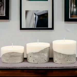 Artisan&Luxury Candle Gift, Concrete Soy Candle Set with Scent Options Luxury Candle Cement Candle image 3