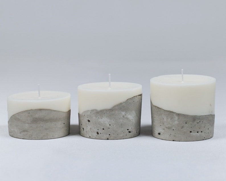 Artisan&Luxury Candle Gift, Concrete Soy Candle Set with Scent Options Luxury Candle Cement Candle image 9