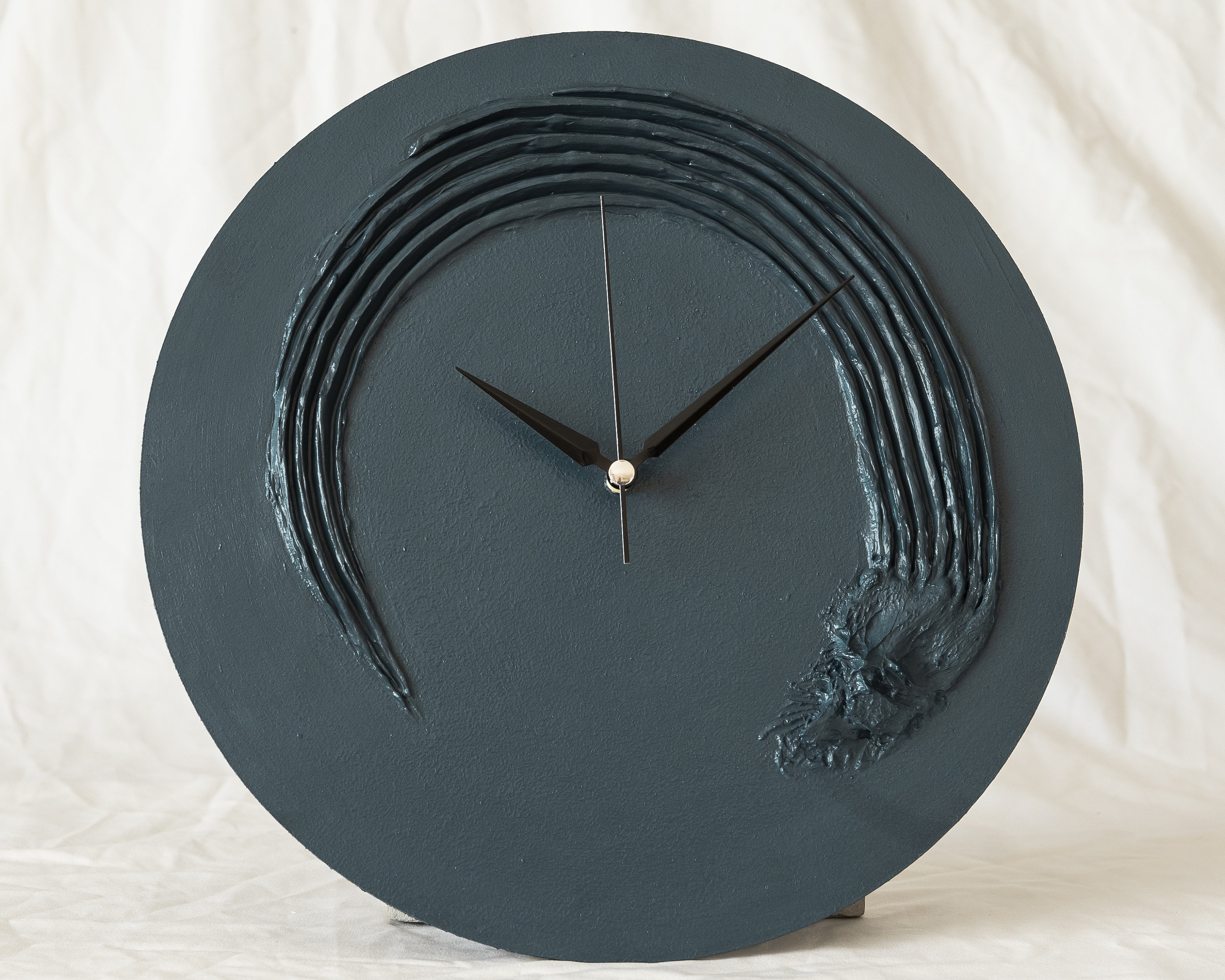 Minimal Concrete Painting Wall Clock - Textured Wall Clock - 3D Wall ...