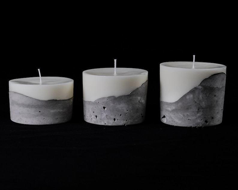 Artisan&Luxury Candle Gift, Concrete Soy Candle Set with Scent Options Luxury Candle Cement Candle image 10
