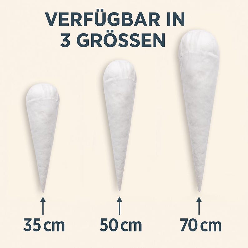 Schultüte Kissen, Kissenfüllung, (70 / 50 /35 cm) Füllkissen in Kegelform | Die Einlage für die Zuckertüte image 5