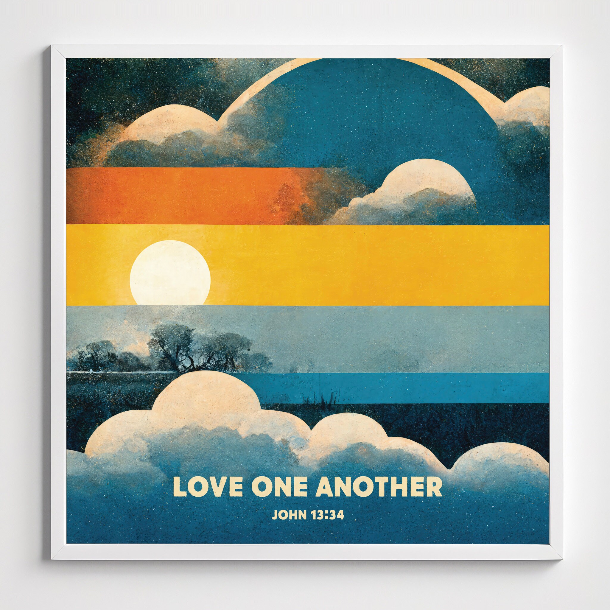 Love One Another, DIGITAL DOWNLOAD, Christian Wall Art , Vintage Style ...