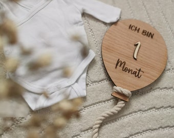 Meilensteinkarten aus Holz geschenk Babyparty