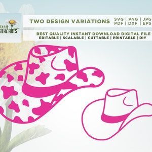 Sombrero de vaquero con estampado de vaca SVG, Space Cowgirl Bachelorette Design, Nashville Bachelorette, Cricut, Png, Svg, sublimation, cricut, cut file, DXF