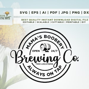 Mama's Boobery svg, Funny Breastfeeding svg, Mom life svg, Breastfeeding Brewery svg, png, Digitaal bestand downloaden, Cut File voor Cricut