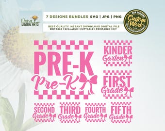 Coquette terug naar school Svg bundel, Cricut, Png, Svg, eerste dag van school Svg, Pre-K kleuterschool 1e leerjaar Svg, Welcome Back To School SVG