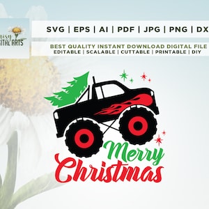 Weihnachten Monster Truck SVG, Cricut, Png, SVG, Sublimation, Weihnachten Png, Urlaub svg, geschnitten Datei, Weihnachten SVG, Silhouette, Instant
