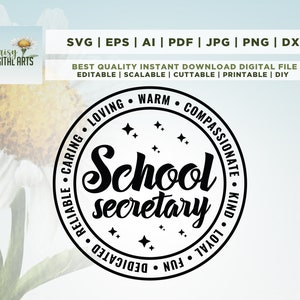 School Secretary SVG, Secretary Gift Svg, Staff Worker, Office Assistant, School Staff Shirts SVG, Coworker, Cricut, Png, Svg
