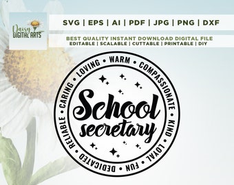 School Secretary SVG, Secretary Gift Svg, Staff Worker, Office Assistant, School Staff Shirts SVG, Coworker, Cricut, Png, Svg