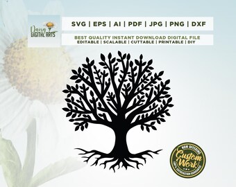 Tree of Life SVG, Cricut, Png, Svg, sublimation, Family Reunion Tree with Roots Cut File for Cricut, Family Tree Svg, Cut file,