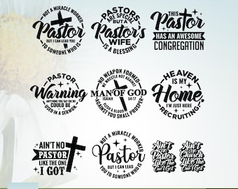Pastor Bundle SVG, Pastor svg bundle, Cricut, Png, Svg, sublimation, Funny pastor svg, Christian quotes svg, Bible verses svg, Silhouette.