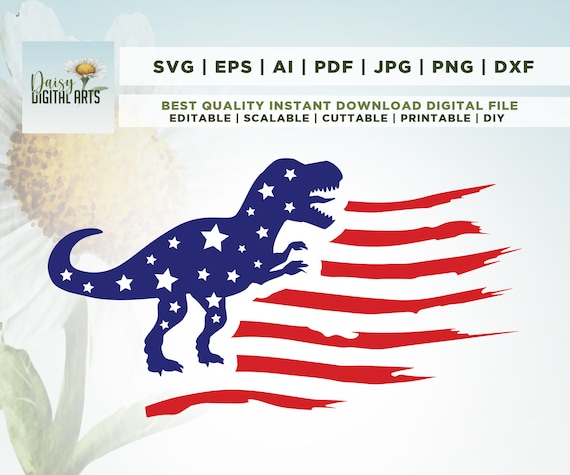 American Flag SVG, Dinosaur SVG, Png, Svg Files For Cricut, Cricut, Png, Svg, sublimation, Kids 4th of July SVG, Patriotic Svg for Boys