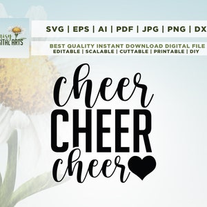 Cheer SVG File, Cheer Cut File for Cricut, Cheerleader Svg, Cheer Word ...