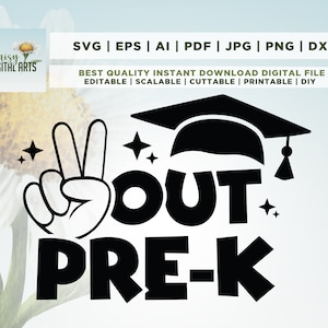 Pre K Svg, Prek Graduation Svg, Preschool Graduate Gift, Sublimación digital, Último día de clases 2022, Png para niños, Silueta, Cricut, Png