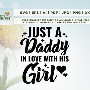 Solo un papà innamorato della sua ragazza svg, padre figlia svg, festa del papà svg, padre svg, cameo, svg e png, Cricut, Png, Svg, sublimazione