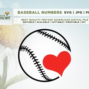 Esquema de béisbol con corazón, imágenes prediseñadas de deportes, descarga instantánea, archivo recortado, Cricut, Png, Svg, sublimación, softball, animar mamá svg, béisbol