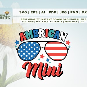 American mini SVG, 4th July Sublimation Png, Patriotic png, American png, USA, American, Retro png, Americana png, July 4th png, Cricut, Png