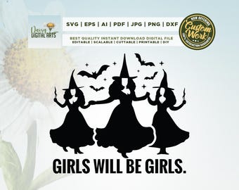 Mädchen werden Mädchen Hexe Png, Cricut, Png, SVG, Sublimation, lustige Hexe Png, Halloween Frauen Png, Witchy Vibes Png, Halloween Mädchen Png