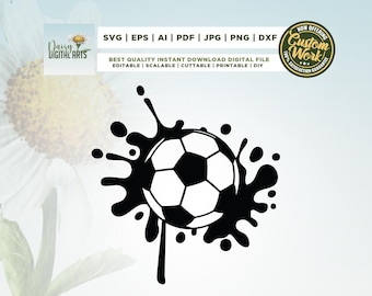 Soccer Ball Splash, Cricut, Png, Svg, sublimation, Soccer Logo Football, Soccer Team Clip Art, Soccer Ball Drip Png, Silhouette, Cut file