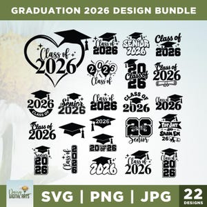 Klass 2026 examensmössa SVG-paket, klippfiler för sista året (digital nedladdning)