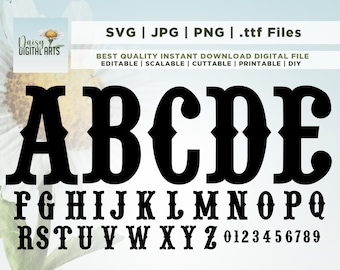 Cow Print Alphabet SVG, Numbers, Letters Font (Digital Download)