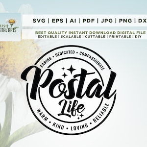 Servizio postale svg, ufficio postale svg, vita postale, gestore della posta, camion, postino, lavoratore essenziale svg, impiegato, corriere postale, Cricut, Png, Svg