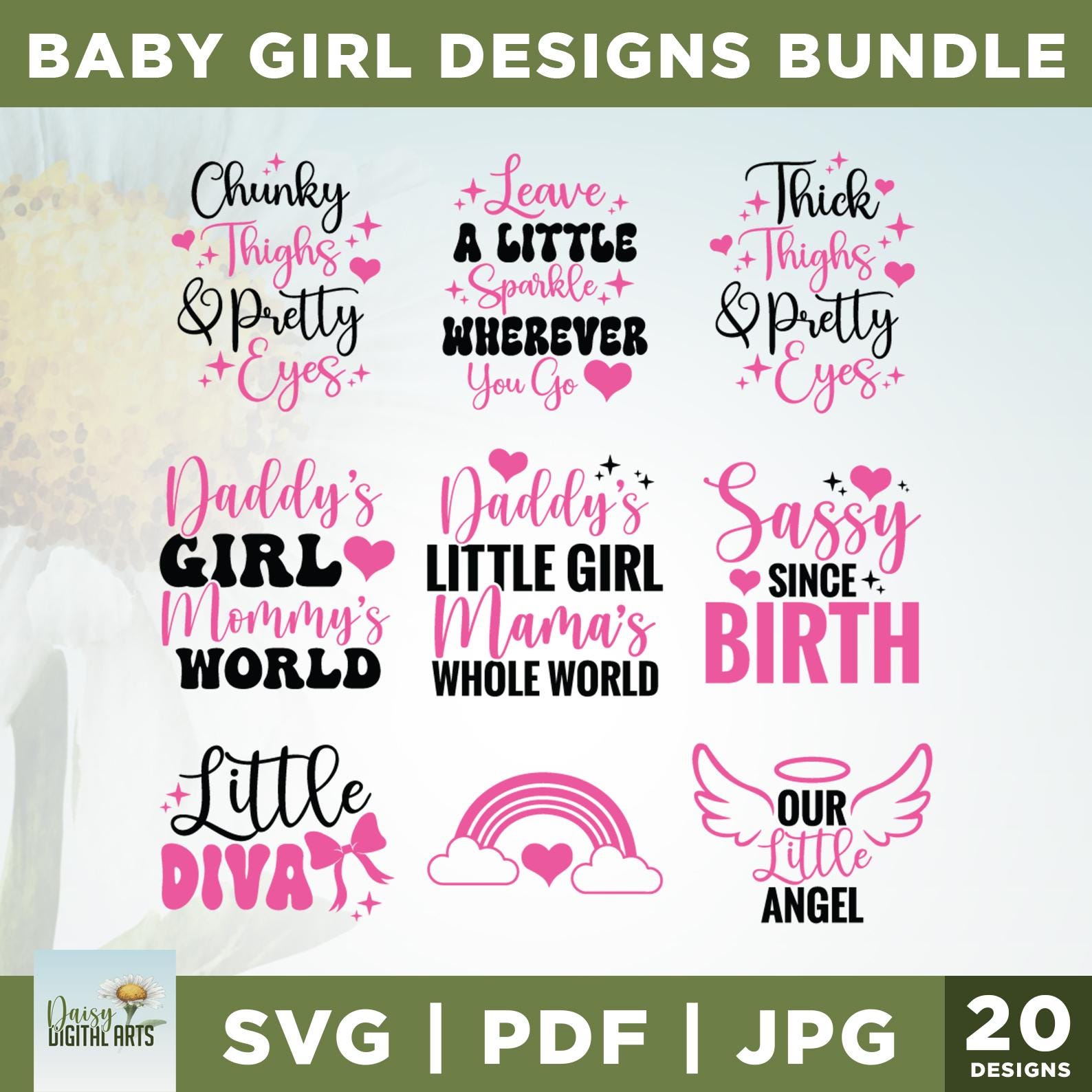 Baby Girl SVG Bundle, Cricut, Png, Sublimation, Baby Sayings Svg, Baby ...