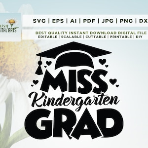 Miss Kindergarten Grad, Ragazze Kindergarten Grad Shirt svg, Cricut, Png, Svg, sublimazione, Kindergarten Grad svg, Girls Kindergarten