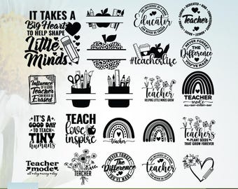 Teacher Svg Bundle, Teacher Bundle Png, Cricut, School Svg, Teacher Life Svg, Back to School Svg, sublimation, Teacher Quote Svg, Png, Svg