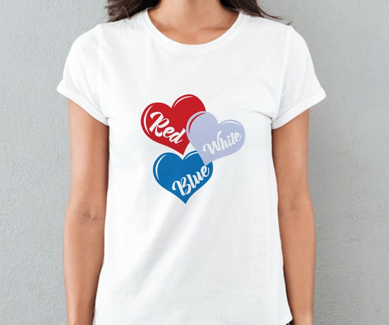 Heart 4th of July Svg, Red White Blue Svg, Heart Svg, Patriotic Svg ...