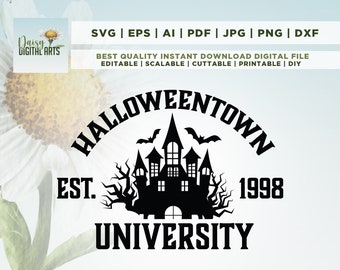 Halloweentown Universität SVG, Halloween SVG, Halloween Shirt SVG, Spooky Vibes SVG, Halloween Film SVG, Png, Cut File, Cricut, Png, svg
