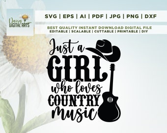 Country Musik, Country Mädchen, lustige Südstaaten, Country Musik Geschenk, Country Musik, Cricut, Png, SVG, Sublimation, Silhouette, Kamee