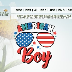 American boy SVG, 4th July Sublimation Png, Patriotic png, American png, USA, Retro png, Americana png, July 4th png, Cricut, Png, Svg