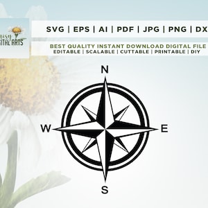 Nautical Anchor and Mandala Compass/Jpg/ Graphic by