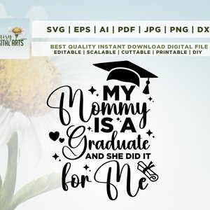 Ma maman est diplômée Svg, et elle l'a fait pour moi, chemise de graduation SVG, maman Graduation SVG, cadeaux de graduation SVG, Cricut, Svg, sublimation