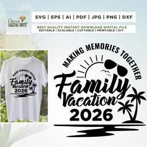 Familienurlaub 2026 SVG, Cricut, Sublimation (digitaler Download)