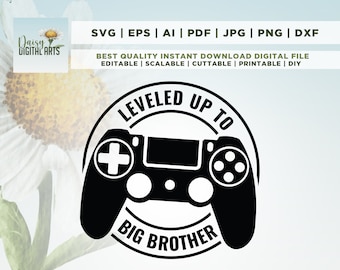 Gelevelt bis zu Bruder SVG Png, neue große Bruder SVG, neue Baby svg, neue große Bro svg, Baby Bruder svg, Cricut & Silhouette Datei, Digital