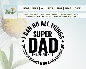 Super dad svg, Dad svg, Happy fathers day svg, father svg, Gifts for dad, Cricut, Png, Svg, sublimation, cut file, cameo, sublimation