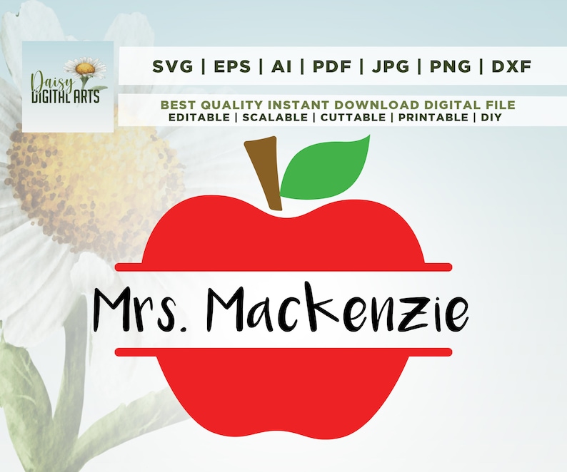 Apple Name Frame SVG, Apple Monogram Frame Svg, Apple Svg, Teacher Svg ...