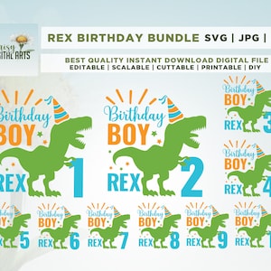 Dinosaurier Geburtstag Junge, Dino Geburtstag svg Bundle, drei Rex svg, 3rd T-Rex Geburtstag, Geburtstag, Kinder, Kinder svg, Cake Topper, Cricut, Vinyl
