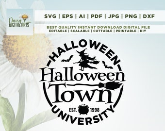 Halloweentown Universität SVG, Halloween SVG, Spooky Season Vibes SVG, Herbst SVG, Hexe, Cricut, SVG, Sublimation, geschnitten Datei, Halloween