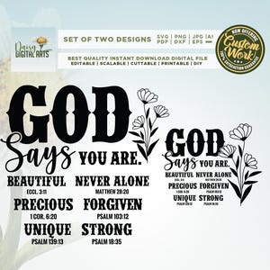 God says you are svg, faith png, Christian t-shirt svg, affirmations svg, bible verse svg, Cricut, inspirational svg, Christian svg, Png