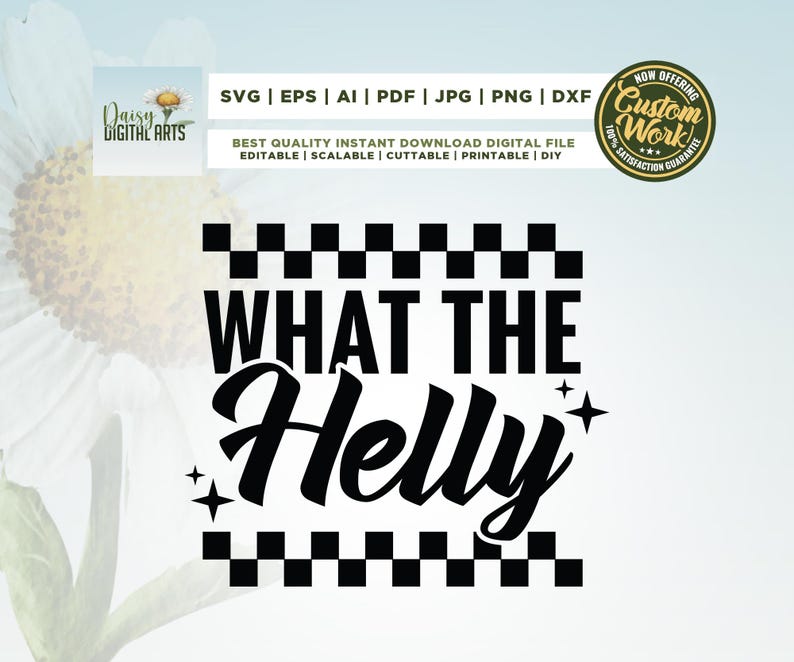 What The Helly SVG, Cricut, Png, Svg, sublimering, trendig Rad PNG, sarkastisk humor, schackrutig PNG, trendig rolig grafisk t-shirt, sublimering. bild 1