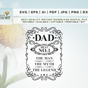 Día del padre SVG, Papá SVG, Mejor papá, Etiqueta de whisky, Daddy Svg, Feliz día del padre, Cricut, Png, Svg, sublimación, Cut File Cricut, Silhouette