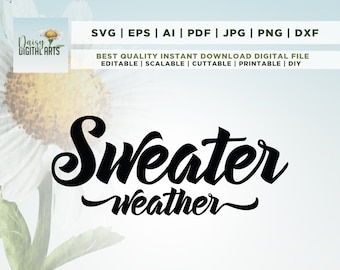 Sweater weather svg, Fall svg, Halloween svg, Fall png, Fall cut file, Cricut Cricut, Png, Svg, sublimation, silhouette, Sweater weather png