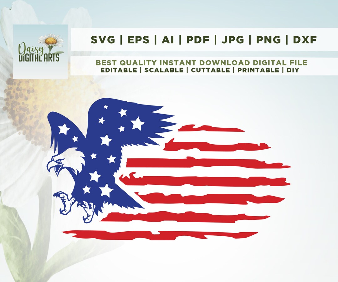 Distressed American Eagle Flag Svg, American Eagle Flag SVG, Eagle Svg ...