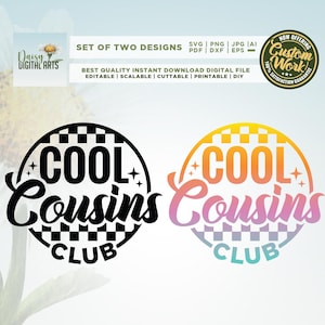 Cool Cousins Club Svg, Cousin Crew Svg, Family Matching svg, Cricut, Cousin Shirts png, Cool Cousins Club Png, Family Reunion Svg, Png, Svg.