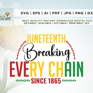Juneteenth SVG, Black History SVG, Png Digital Download, Cut files for Circuit, Breaking Every Chain SVG, Black woman Gifts Svg, Png, Svg